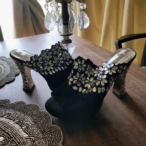 New Rhinestone High Chunky high Heel Open Toe Sandals